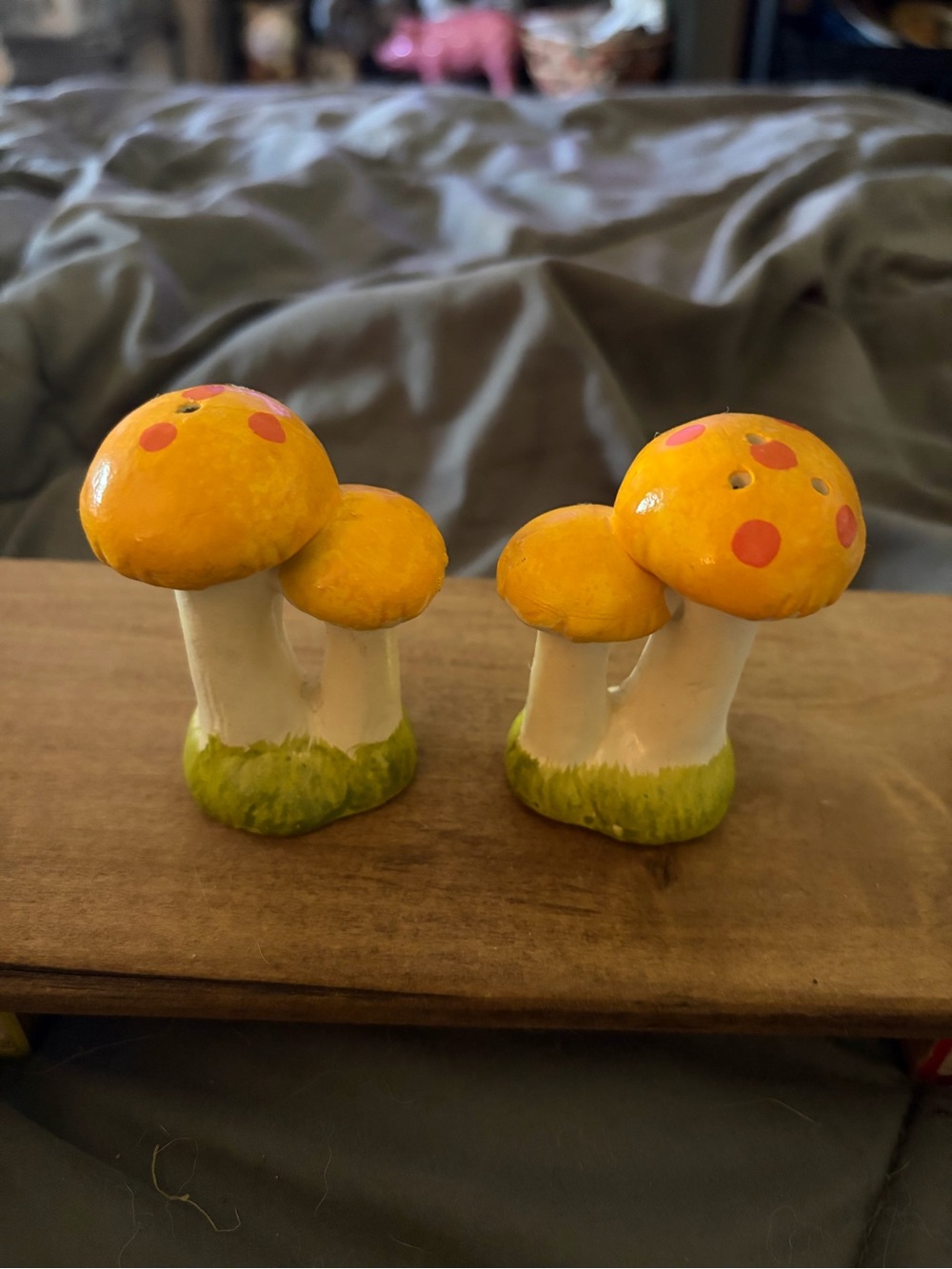 Yellow Mushroom Ceramic Salt & Pepper Shakers - Pair